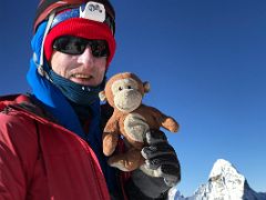 02C Jerome Ryan And Dangles On The Island Peak Summit 6189m With Ama Dablam Behind